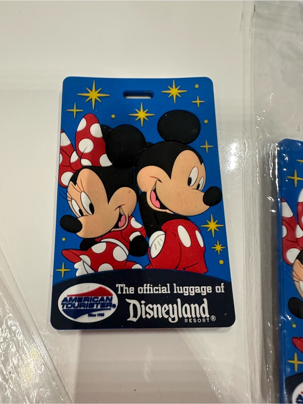 3 Disney Blue Red Black Minnie Mickey Luggage Tag